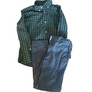 Crewcuts blue plaid shirt and pants size 8